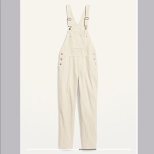 Slouchy Straight Ecru-Wash Workwear Jean Overalls
